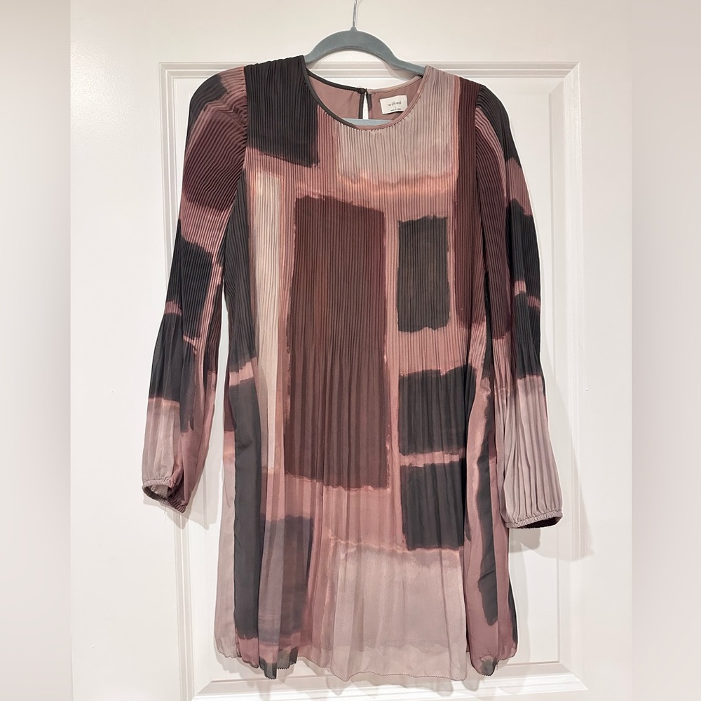 Aritzia Wilfred Longsleeves Chiffon Pleated Daydreamer Dress